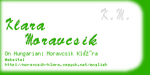 klara moravcsik business card